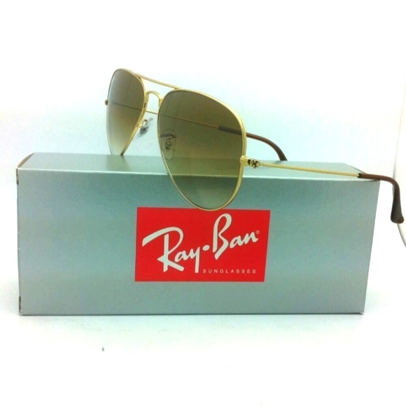 LIKE NEW RayBan Aviator RB3025 Gradient Brown Ray ban Sunglasses - Picture 7 of 13